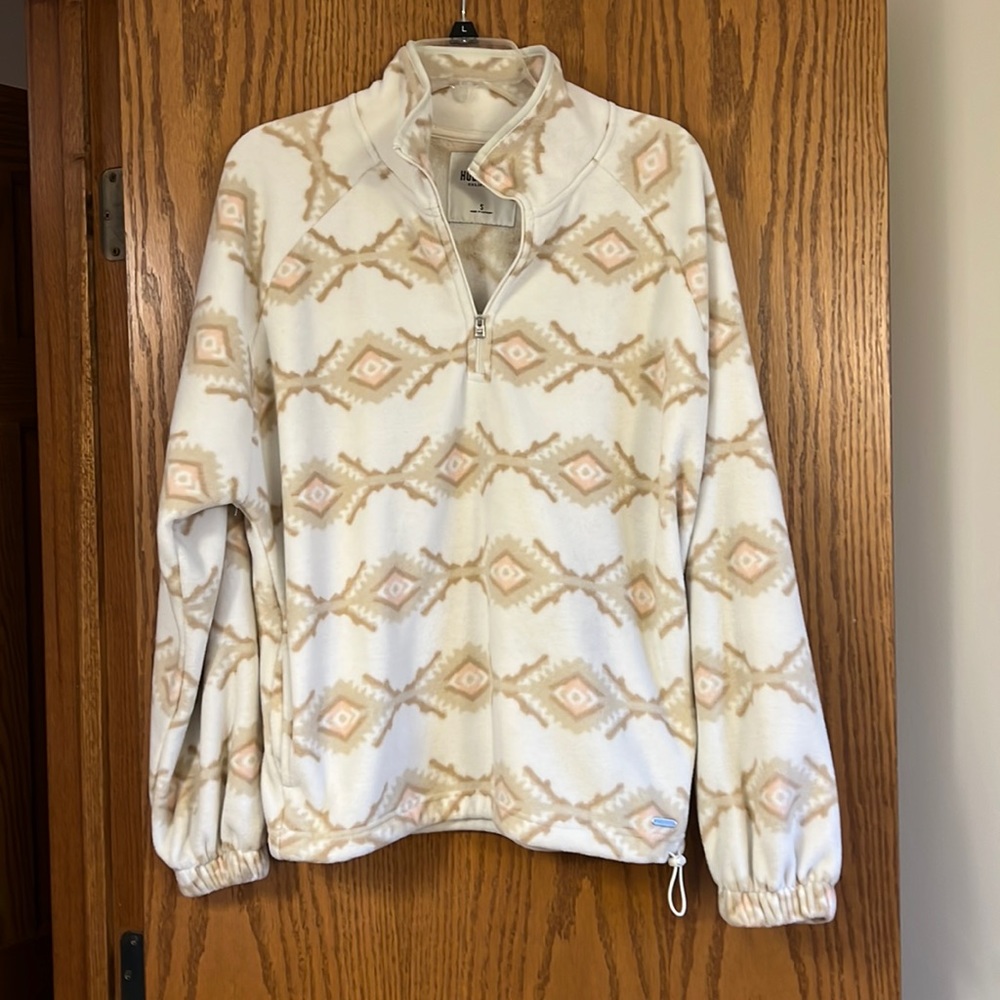 Women’s Hollister Cream 1/4 Zip Aztec Fleece Small